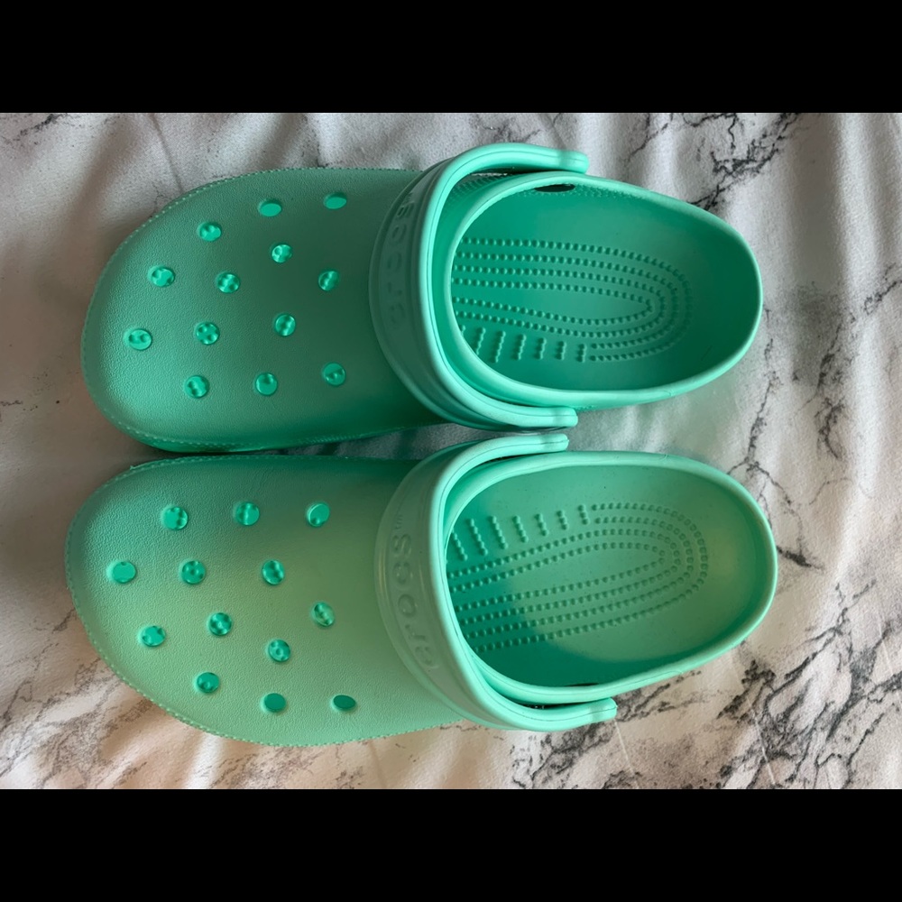 Teal Crocs
